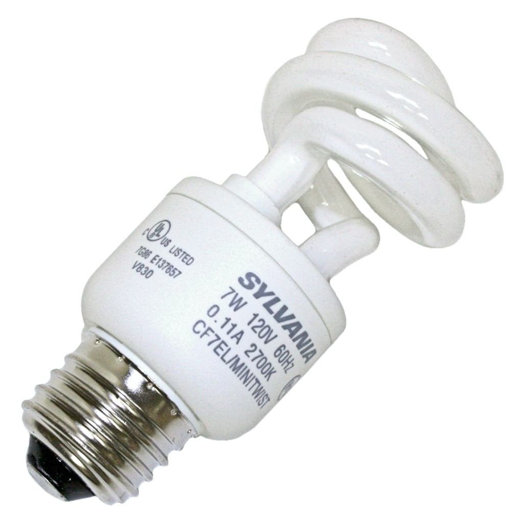 Sylvania 335061 Twist Medium Screw Base Compact Fluorescent Lighting Bulb, 2 in Dia x 4 in L x 1.4 in W, White