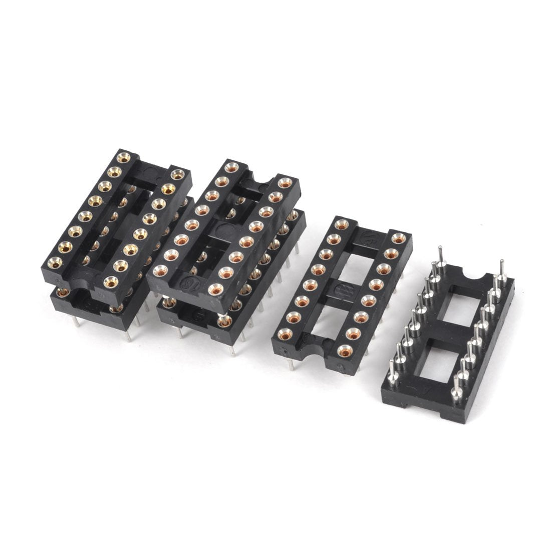 uxcell 6 Pieces 2.54mm Pitch 16 Round Pins Double Row DIP IC Socket Adapter Solder
