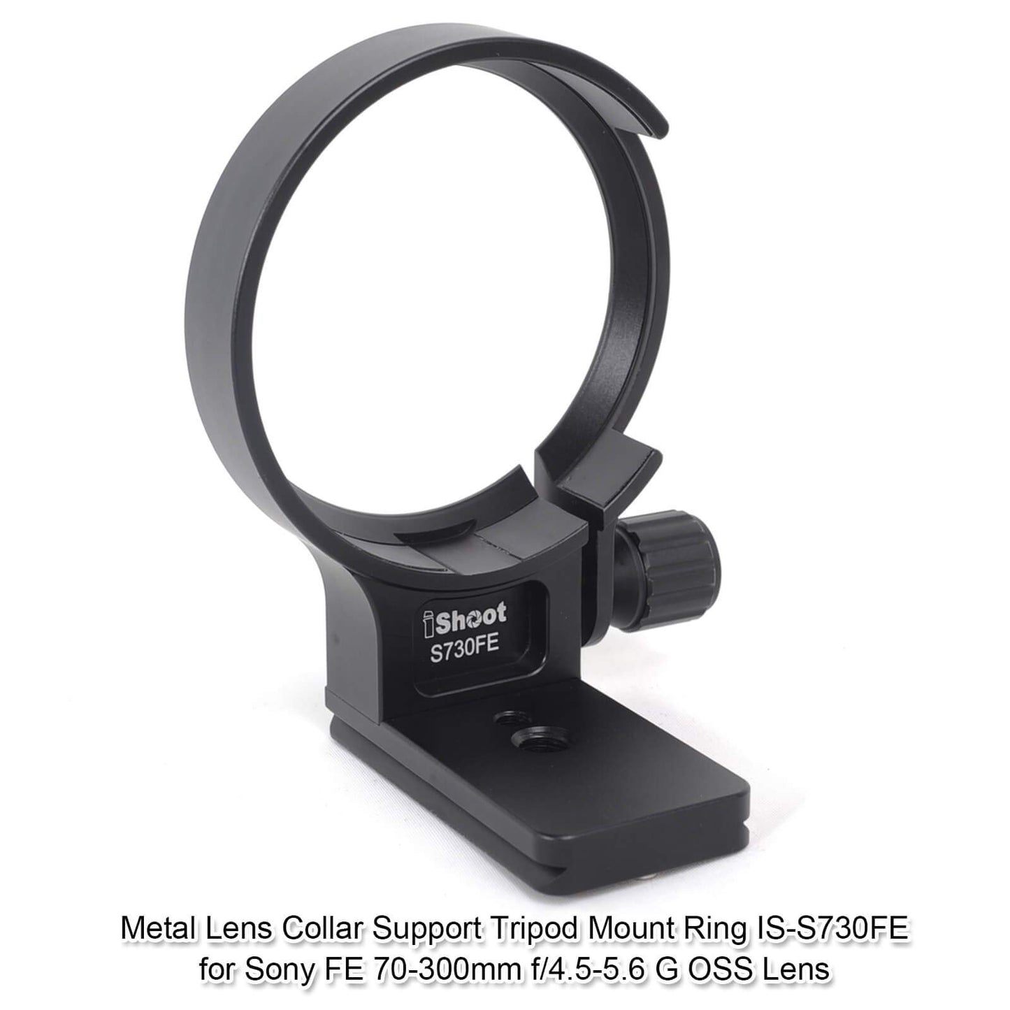 iShoot Metal Lens Collar, CNC Tripod Mount Ring Support for Sony FE 70-300mm F4.5-5.6G OSS Lens, Bottom is ARCA Fit Quick Release Plate Compatible