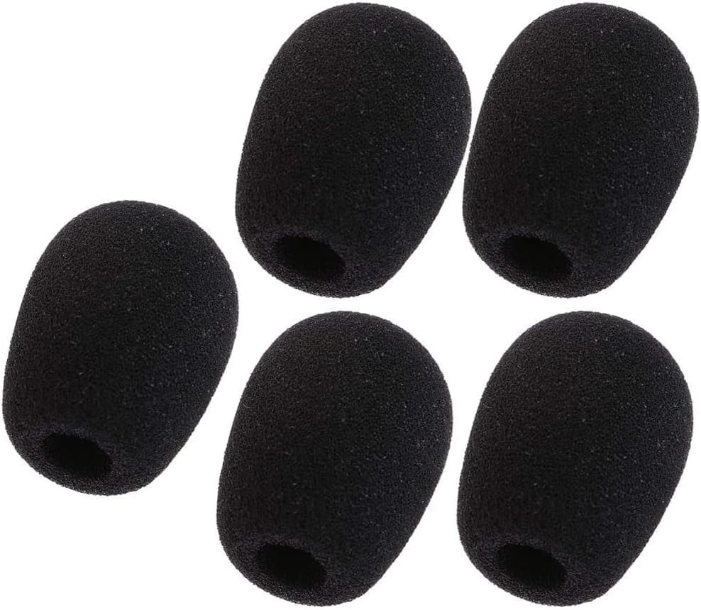 5 Pack Black Replacement Microphone Sponge Wind Shield Windscreen Foam Cover for Microphone Windscreen for Shure CVG18-B/C Gooseneck Condenser Mic