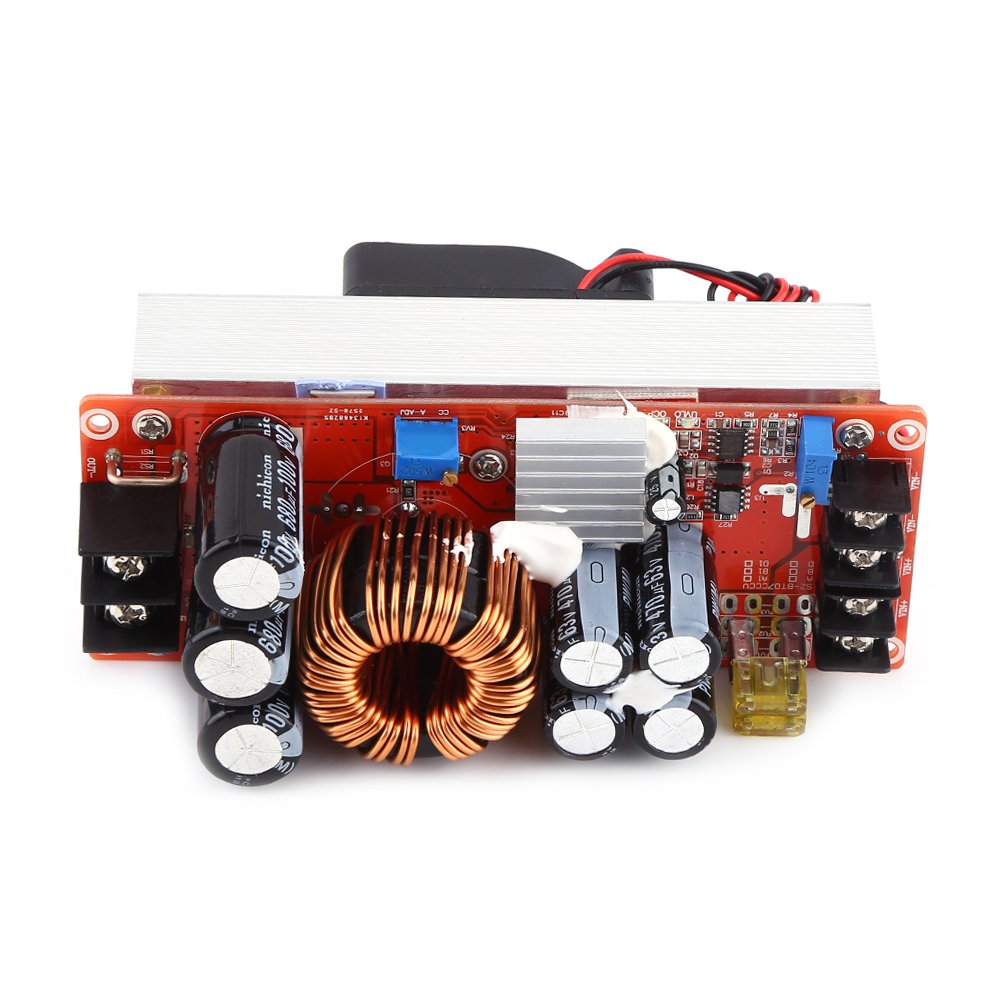 Walfront 1500W 30A DC-DC Boost Converter DIY Step-up Boost Constant Stream Power Supply Module Board in 10-60V Out 12-90V Electric Unit Module, Module