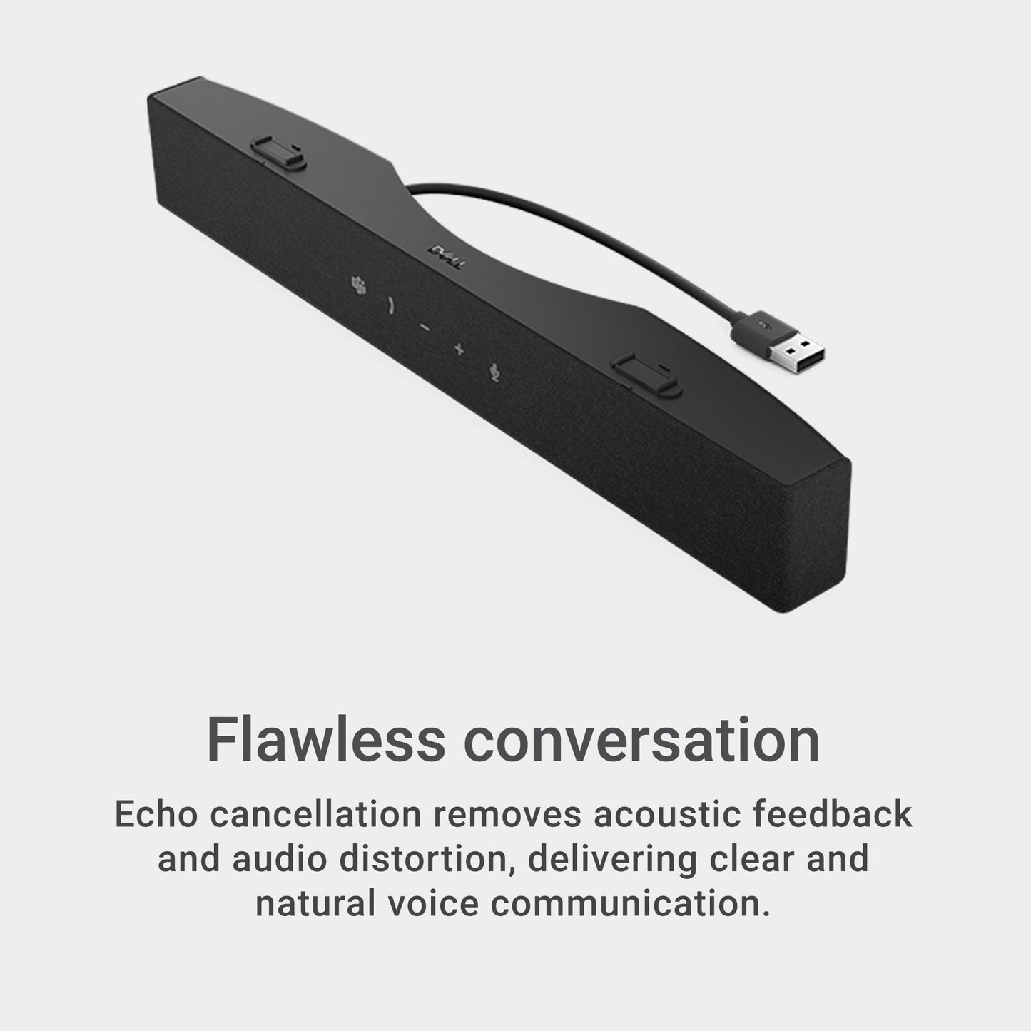 Dell Pro Premium Conferencing Soundbar - SB725 - Controls End/Call/Volume Down/Volume Up/MS Teams, LED Status Indicator, Wired, AI-Based Noise