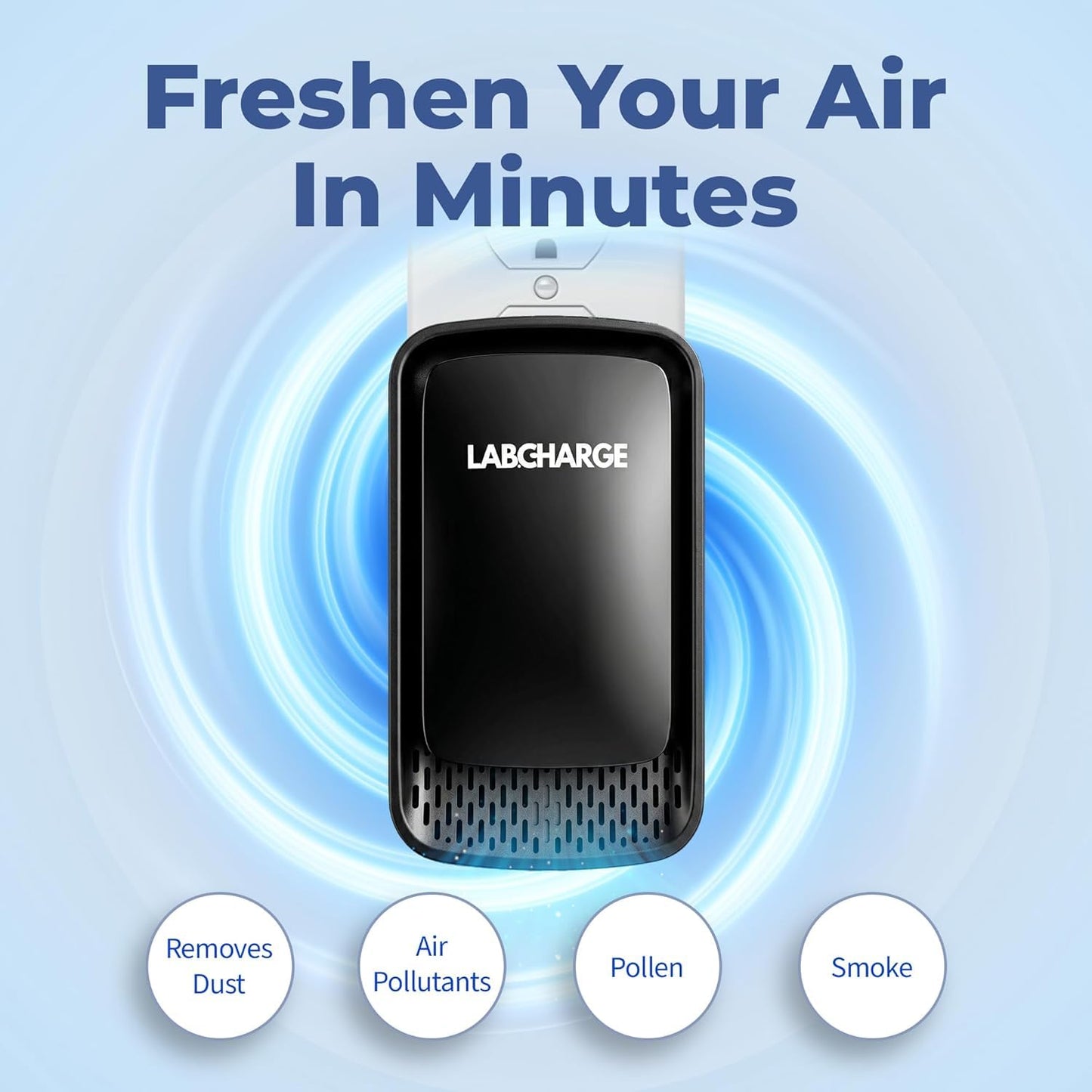 Lab Charge Air Ionizer for Home, Plug-In Filterless Negative Ion Air Purifier, Quiet Air Freshener for Bedroom, Office, Kitchen, Mini Air Cleaner
