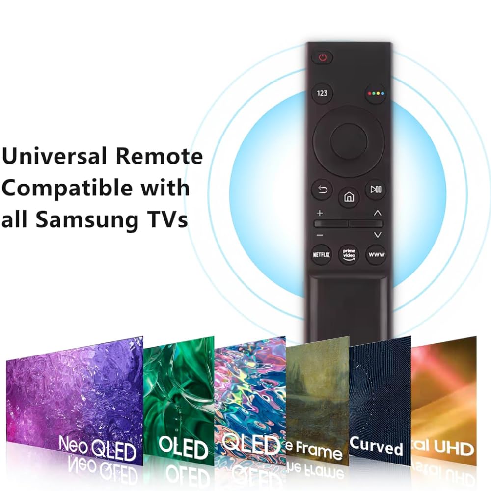 Universal Replacement Remote Control for Samsung TV - Compatible with Smart, QLED, 4K, LED, UHD & Curved Models - No Setup Required. Includes Netfli