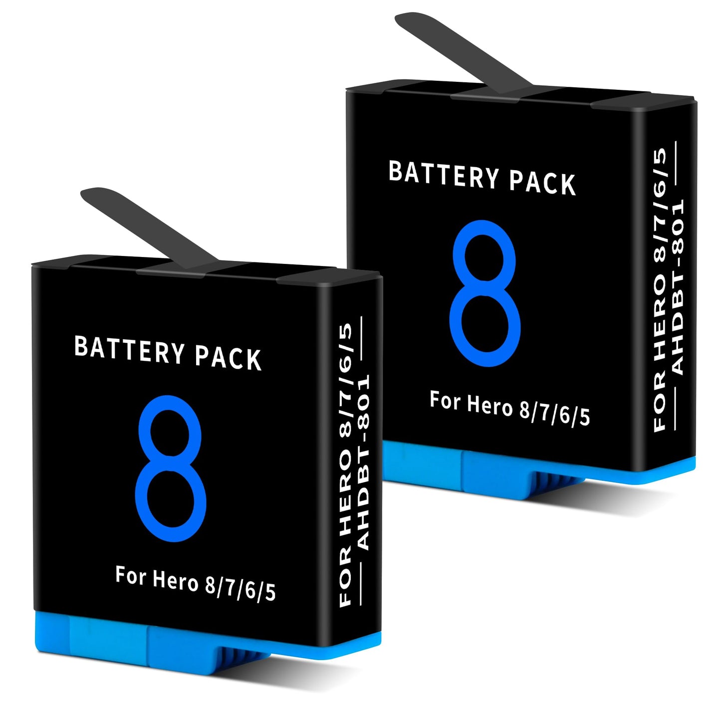 1500mAh 2-Pack Battery Compatible for Hero 8/7/6/5 Black Official, Compatible with Hero 2018, AHDBT-801,AHDBT-501, 601-27537-000, 601-10197-000