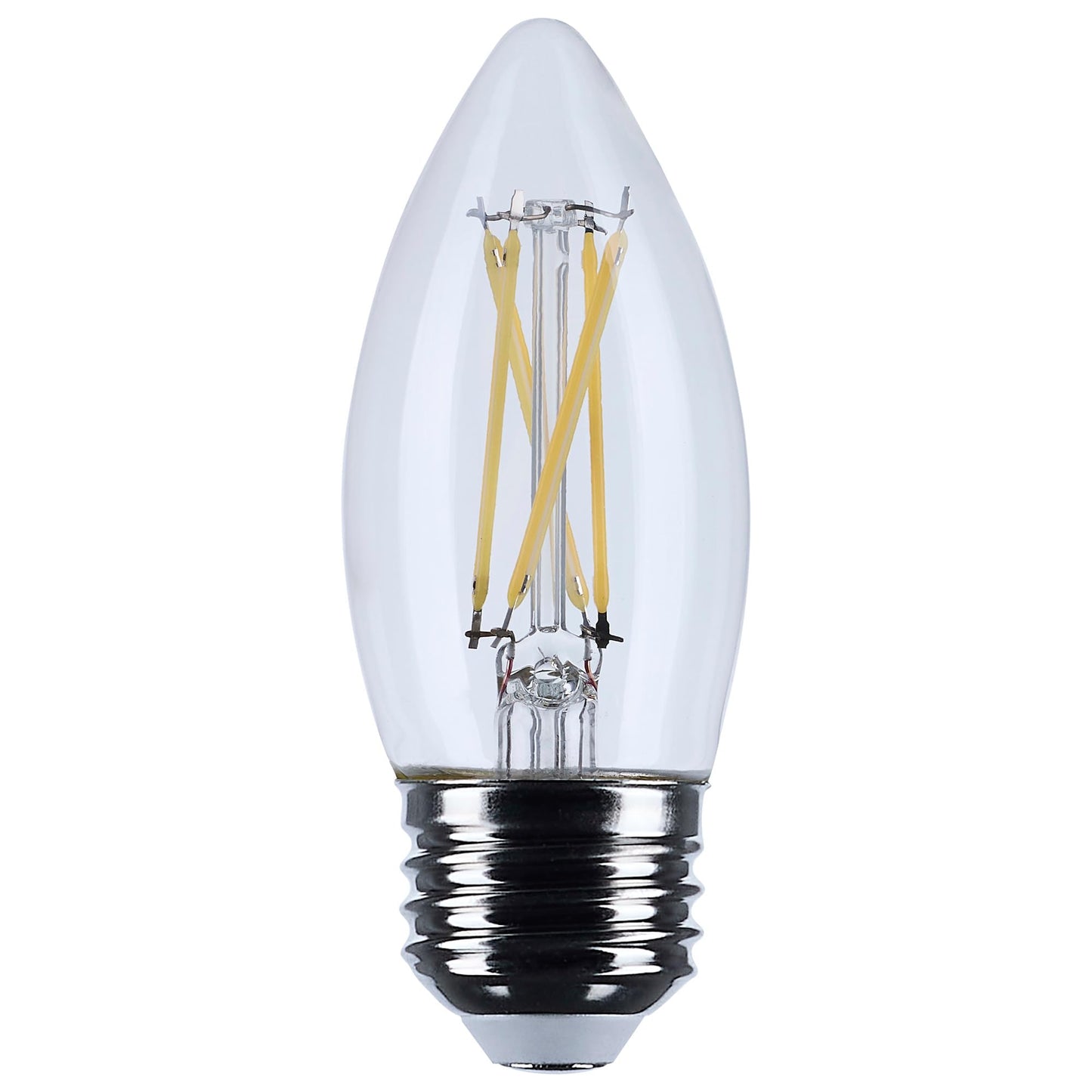 Satco 5.5W B11 LED Light Bulb 3000K Soft White 500 Lumens Clear Finish 300 Degree Beam E26 Medium Base 92 CRI Dimmable Wet Rated IP65 Enclosed Fixture