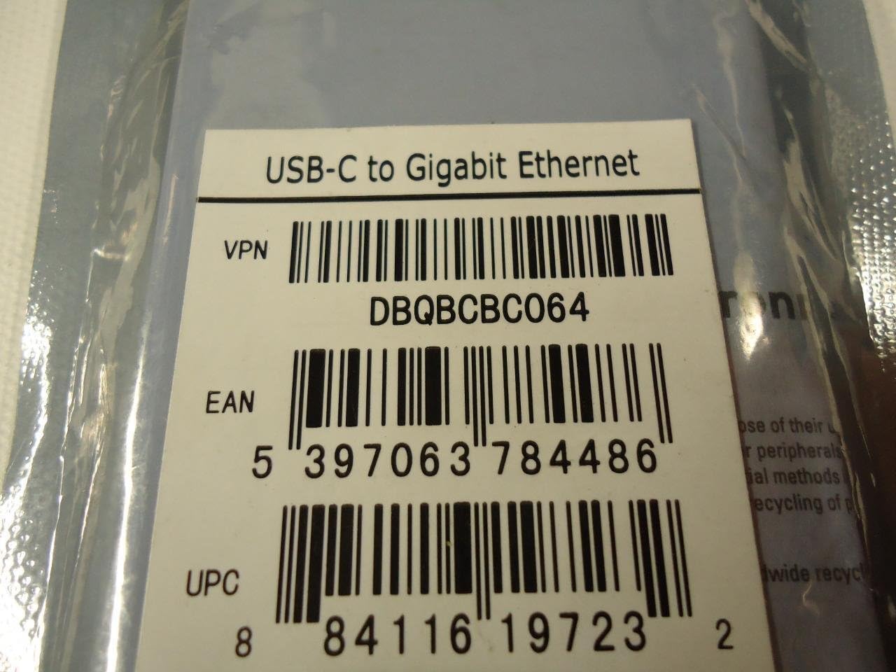 Dell FBA_DBQBCBC064 Adapter USB-C to Ethernet Pxe