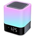 HoaBoly Night Lights Bluetooth Speaker, Alarm Clock Wireless Bluetooth Speakers,Touch Sensor Bedside Lamp,Color Changing Night Lights for Kids,MP3