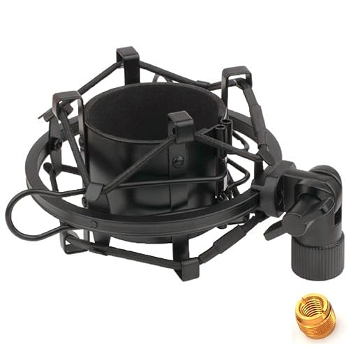 ZRAMO TH106 Black Spider Universal Microphone Shock Mount Holder Adapter Clamp Clip 48-51MM Large Diameter Studio Condenser Mic Anti-Vibration Mic