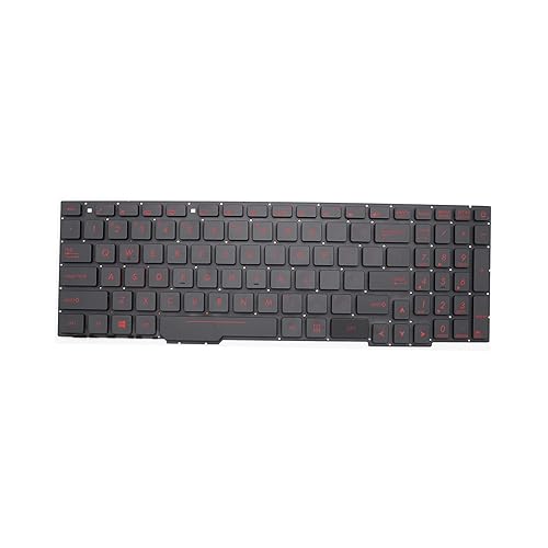 Abakoo Red US Keyboard with Backlit for ASUS FX553VD FX53VD FX753VD FZ53V GL553 GL553V GL553VW ZX553VD Rog GL753 GL753V GL753VE GL753VD (USB, 104