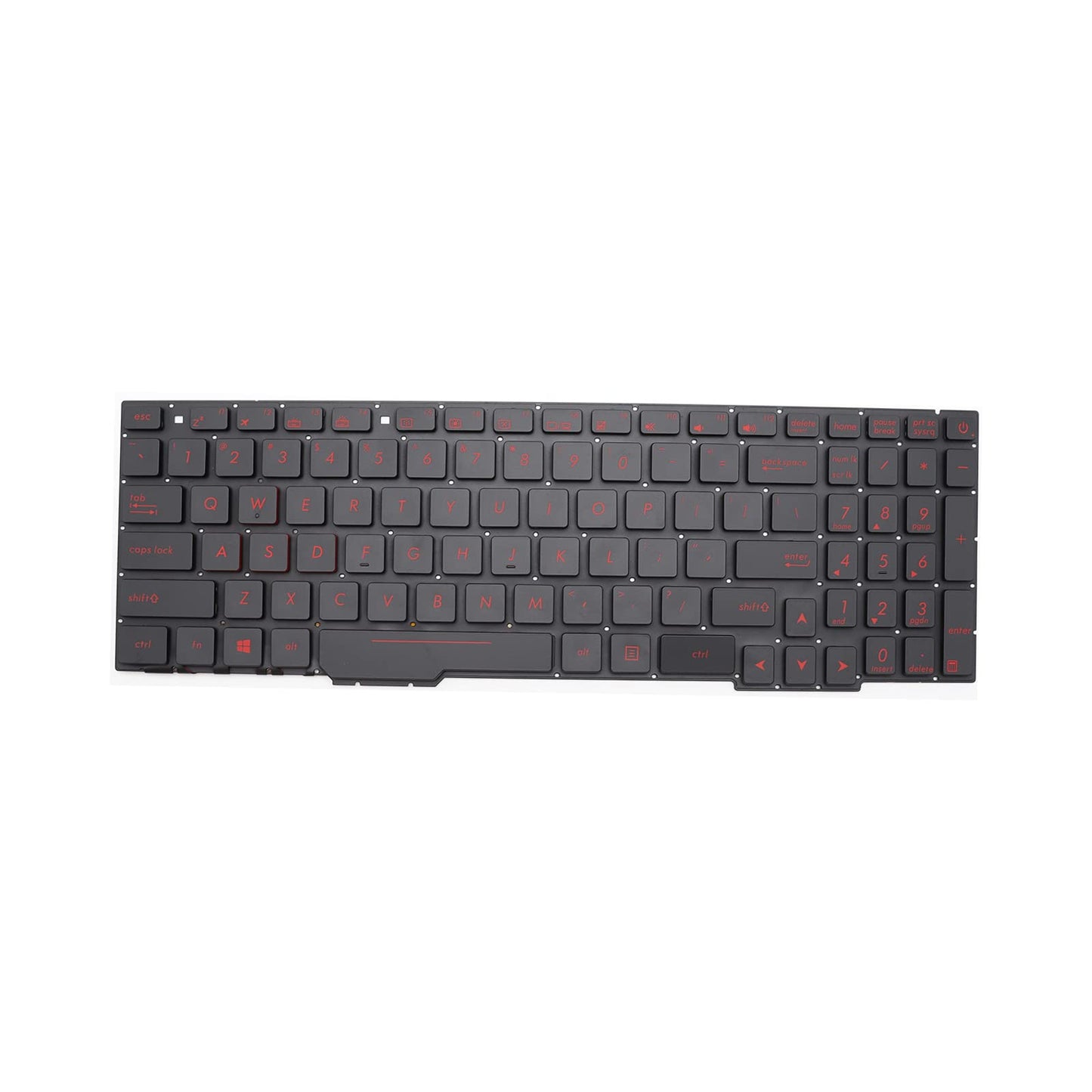 Abakoo Red US Keyboard with Backlit for ASUS FX553VD FX53VD FX753VD FZ53V GL553 GL553V GL553VW ZX553VD Rog GL753 GL753V GL753VE GL753VD (USB, 104