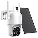 Allweviee Security Cameras Wireless Outdoor, 2K 3MP Pan Tilt 355° View IP65 Waterproof Rechargeable Battery Powered PTZ WiFi Solar Camera with PIR