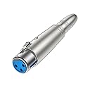 CableCreation XLR 3 Pin Female to 1/4" 6.35mm Female Socket Audio Adapter 1/4 Inch TRS to XLR, Silver