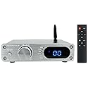 Rockville BLUDAC2S 150W Hi-Res 192K Amplifier Bluetooth Receiver w/USB, Optical, Coax, Sub Out, Class-D, DSP EQ, Remote, Brushed Aluminum, Compact