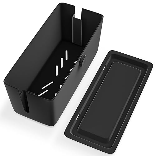 KinderSense® Cable Management Box - Cord Organizer with Child Proof Lock - Cord Hider to Conceal Wires,Power Strips from TV,Computer,Desk and Babies