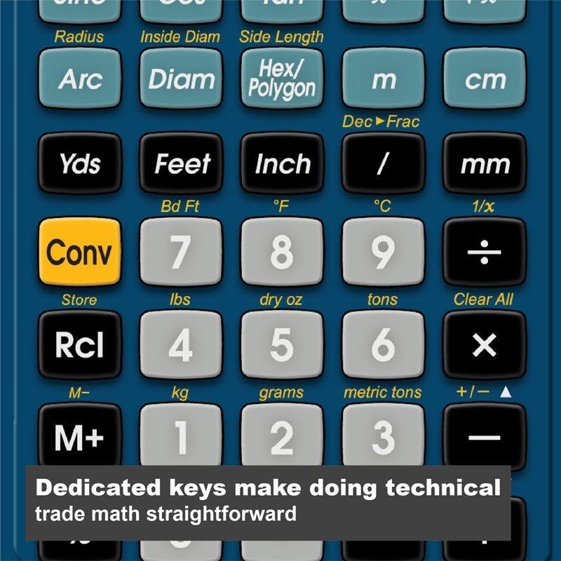 Calculated Industries 4400 TradesmanCalc Technical Trades Dimensional Trigonometry and Geometry Math and Conversion Calculator Tool for Tech Students