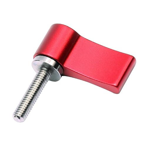 NovelGoal CNC Adjustable Hand Screw M4 M5 M6*12mm 17mm 20mm Tight Lock Screws for DSLR Camera 15mm Rail Rod Follow Focus Accessories (M4x17mm,Red)
