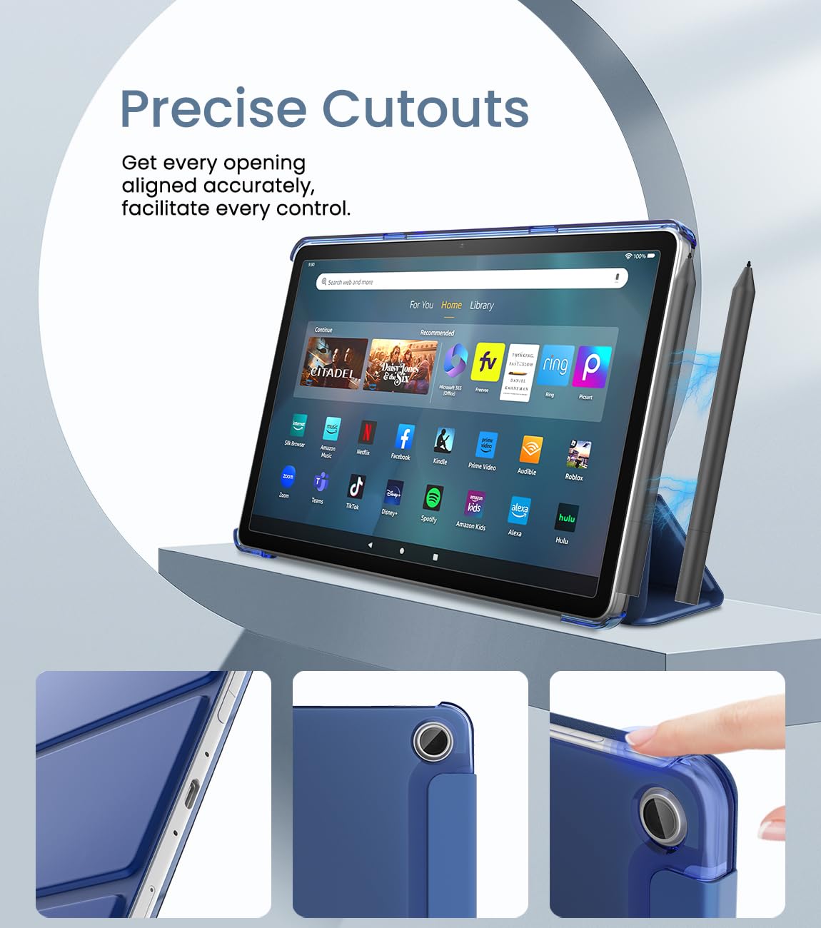 MoKo Case Fits Amazon Kindle Fire Max 11 Tablet (13th Gen, 2023 Release) 11" - Slim PU Leather Trifold Stand Cover for Kindle Fire 11 Tablet Colored