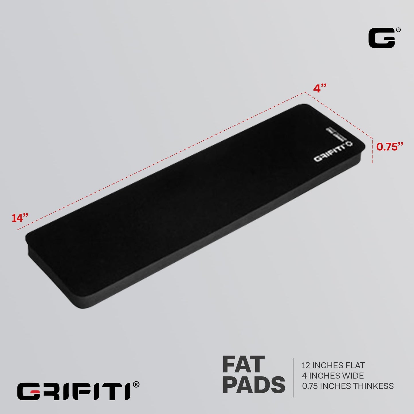 GRIFITI Fat Wrist Pad 14 X 4 X 0.75 Inch Computer Keyboard Rest Support for Tenkeyless Ergonomic Gaming Wrists Rests Pads - Desk Keyboards Resting