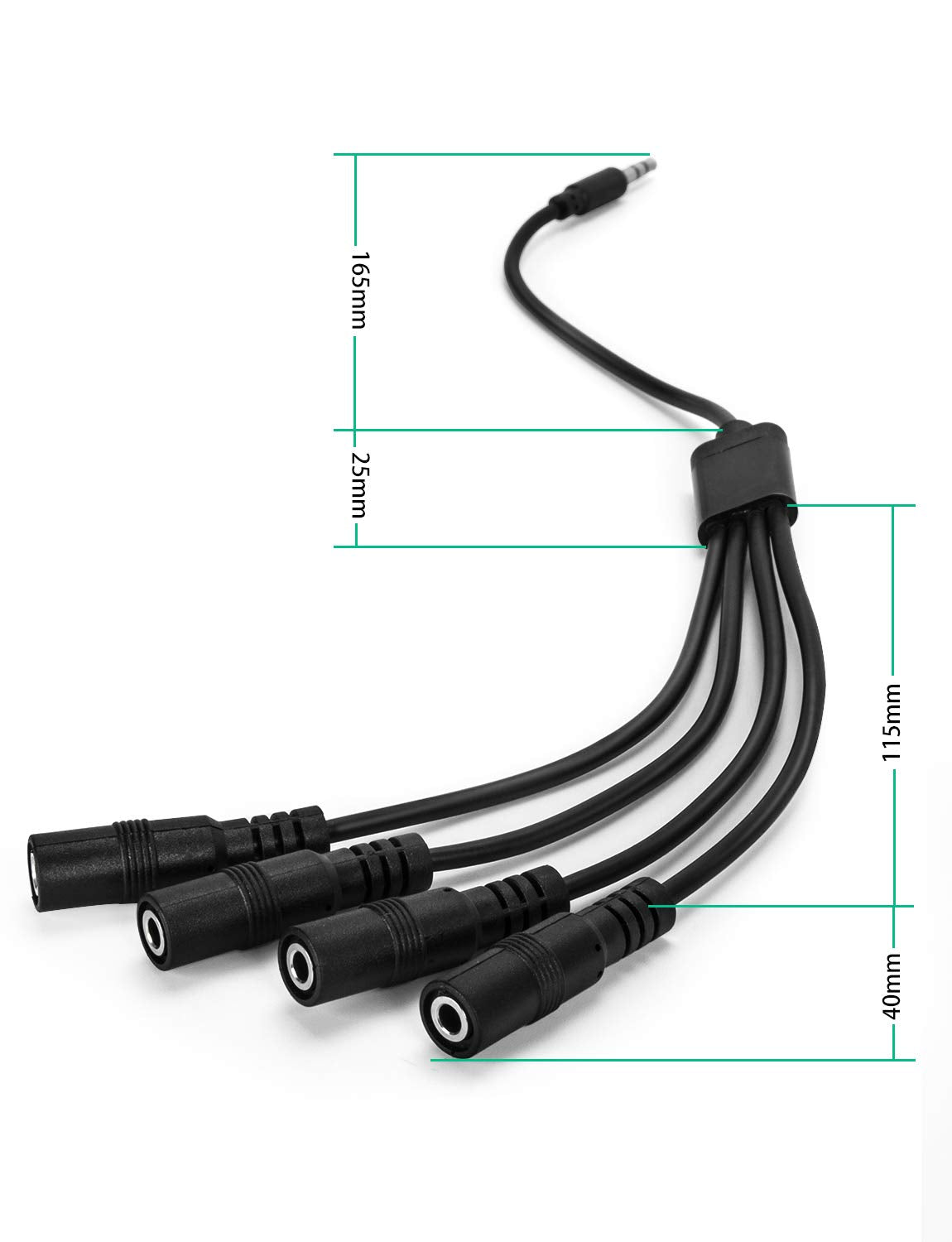 3.5mm Headphone Splitter Cable,ONXE 1/8 Inch AUX Stereo Jack Audio Splitter 1 Male to 2 3 4 Female Adapter Cable for Mp3 Player Mobile Phone Laptop