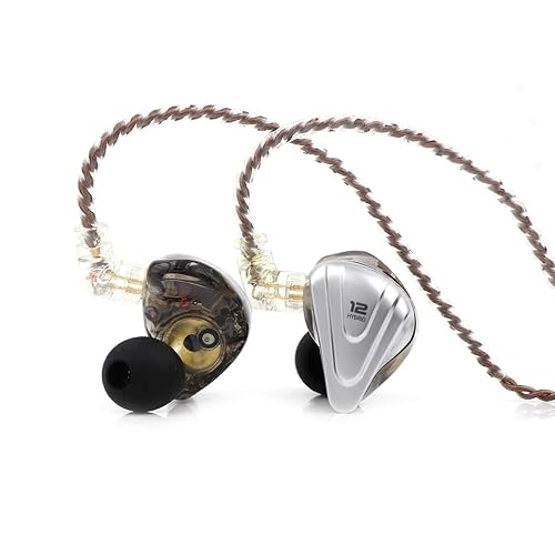 Linsoul KZ ZSX 5BA+1DD 6 Driver Hybrid in-Ear HiFi Earphones with Zinc Alloy Faceplate, Recessed 2 Pin Detachable Cable for Audiophile Musician