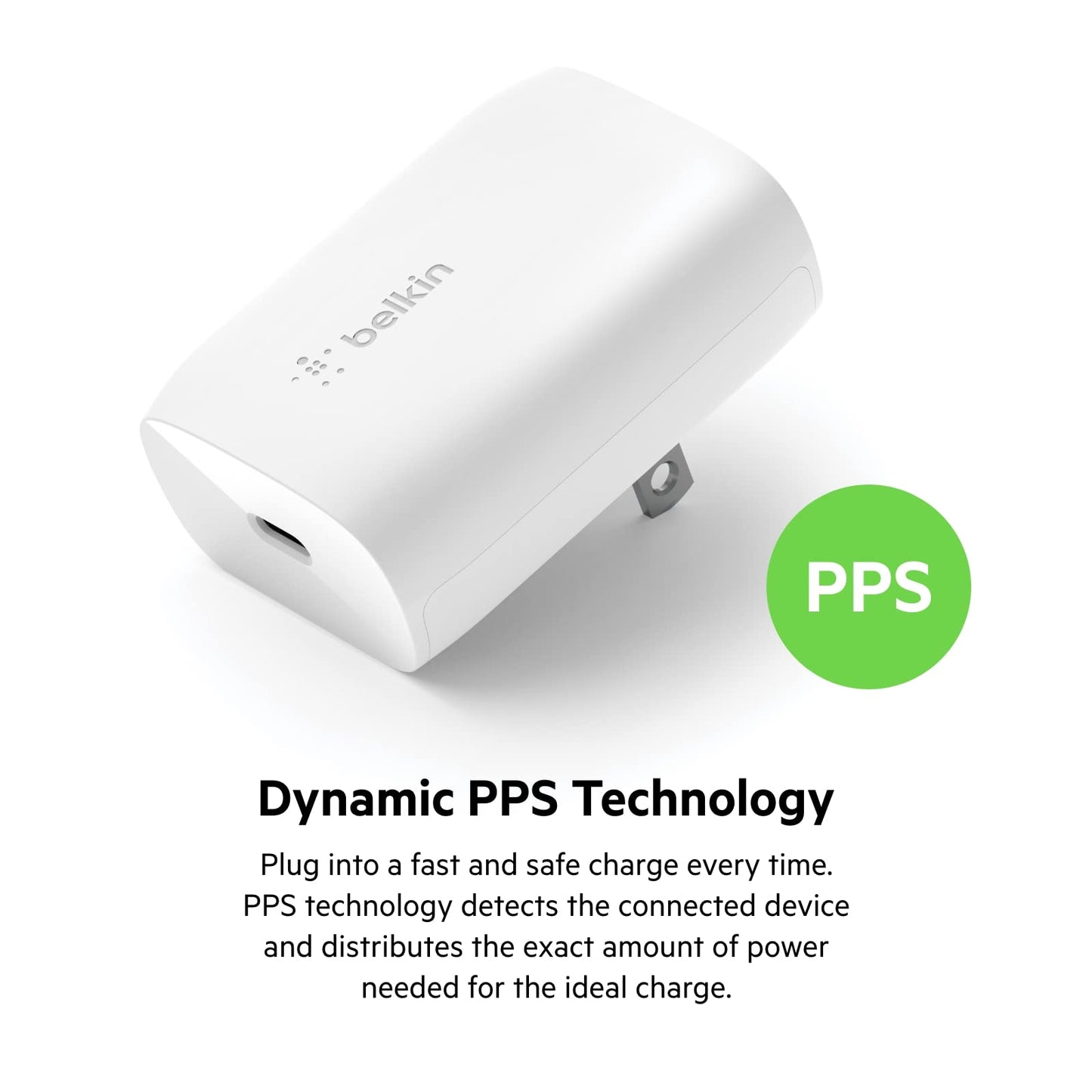 Belkin USB C Charger Block 30W, Fast Charging - iPhone 17, Air, Pro, Pro Max, Samsung Galaxy S25, iPad, AirPods, Apple Watch, Nintendo Switch 2 & More
