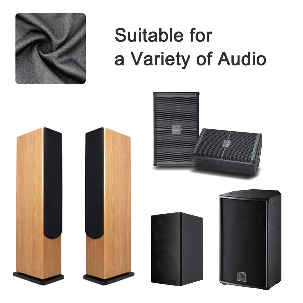 Black Tulle Speaker Grill Cloth Stereo Fabric Replacement for Home Speakers, Large Speakers, Stage Speakers and KTV Boxes Repair - 63 x 40 in / 160 x