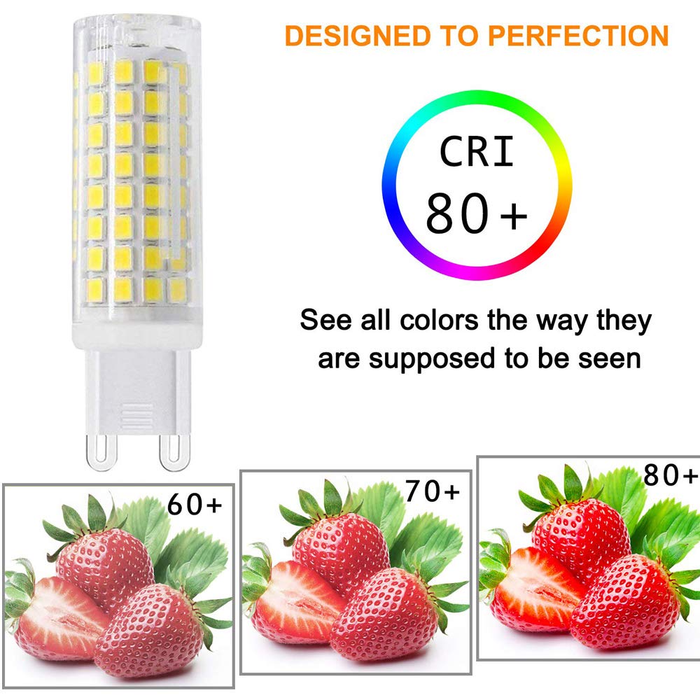SYXKJ G9 LED Bulbs 7W Dimmable G9 Bi pin Base Bulb Cool White 6000k 4-Pack