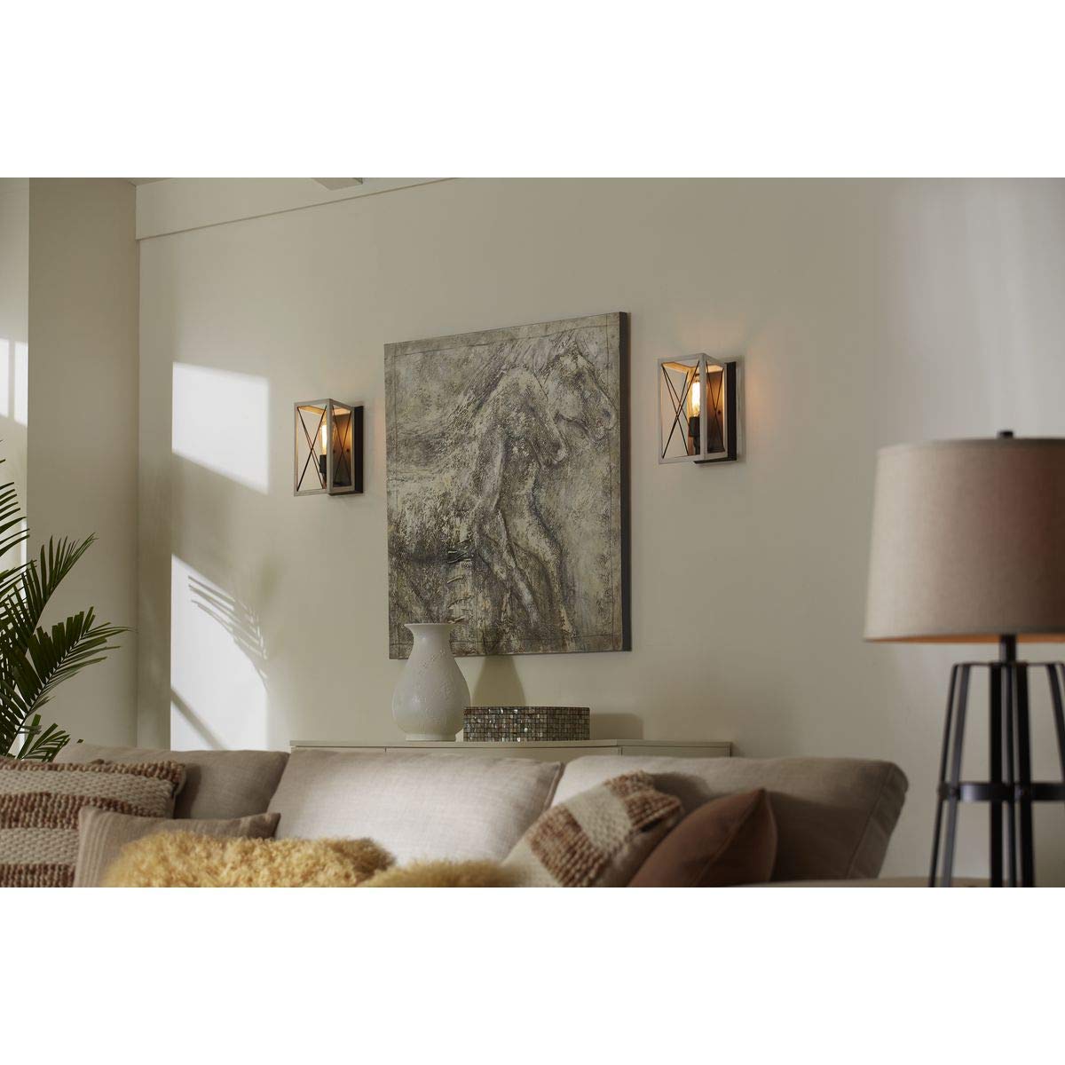 Progress Lighting P710012-143 Briarwood Graphite One-Light Wall Sconce, , Black