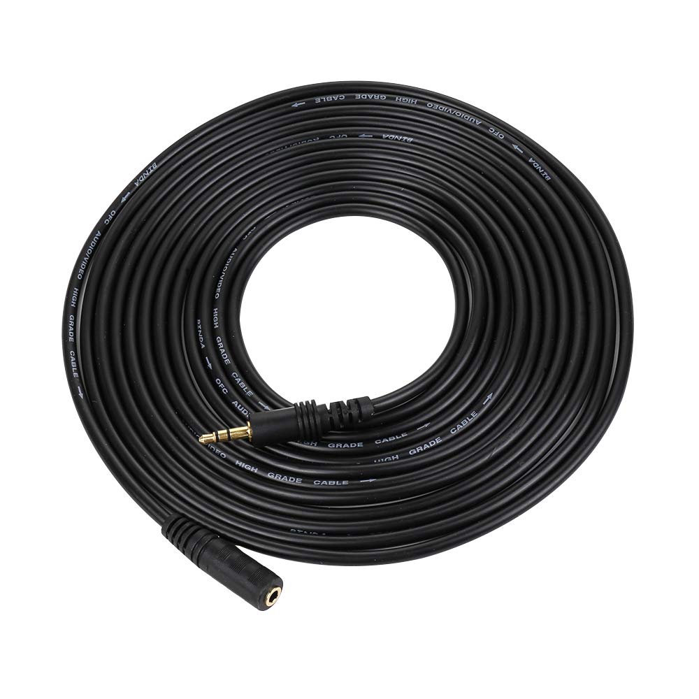 DTOL MC 3.5mm Audio Cable - 3.5mm TRS Female to Male 15ft Extension Cord for Microphones, Headphones, and More