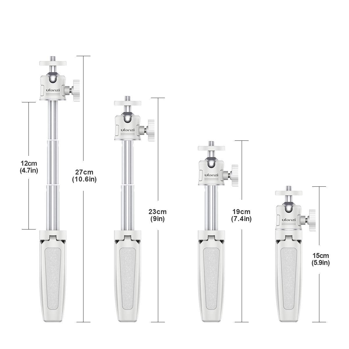 ULANZI Extension Pole Tripod, Mini Selfie Stick Tripod Stand Handle Grip for iPhone 13 Pro Max Samsung OnePlus Google Smartphone Canon G7X Mark III