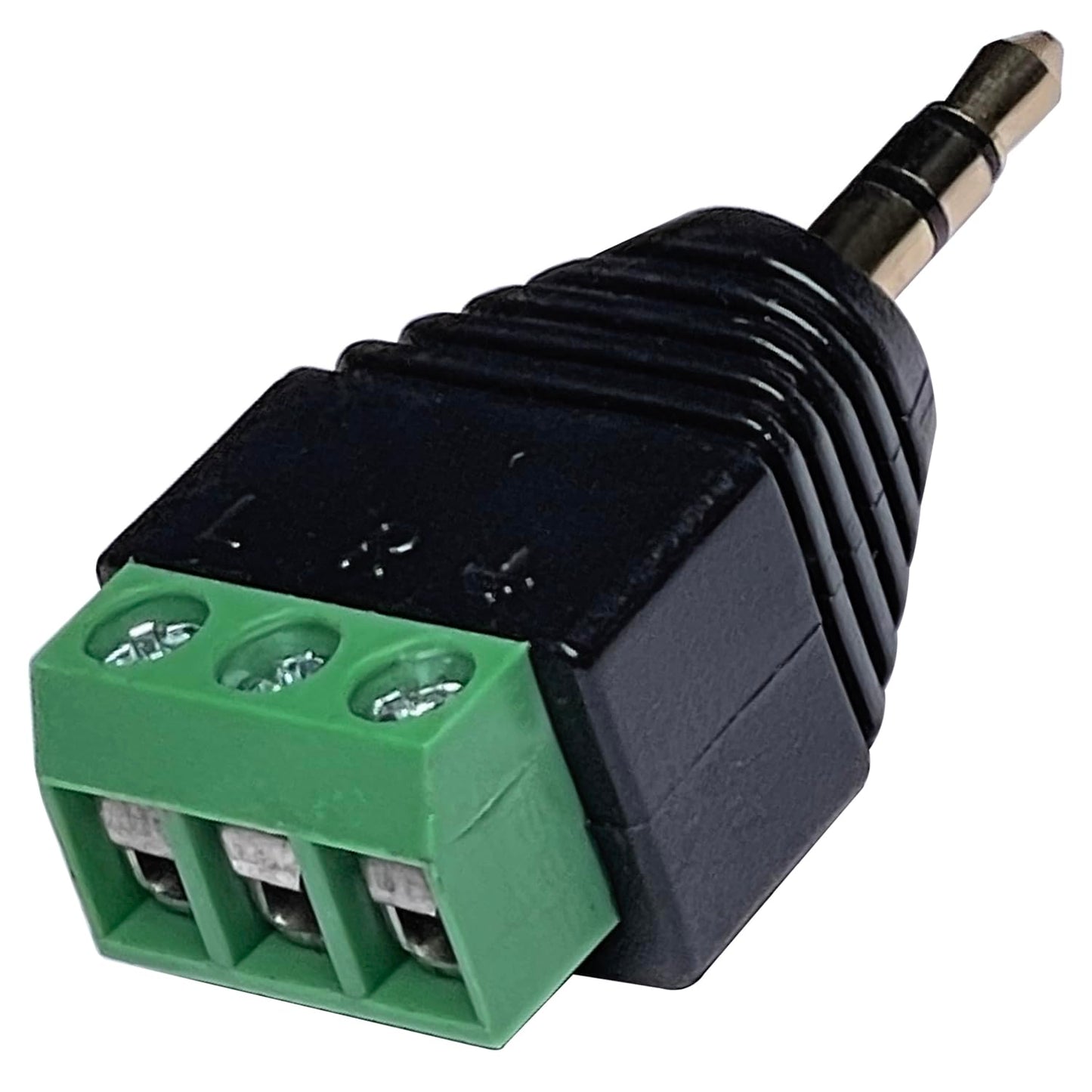 3.5mm TRS Male Plug to Screw Terminal Adapter, Solderless Stereo Audio Balun, 4 Pack