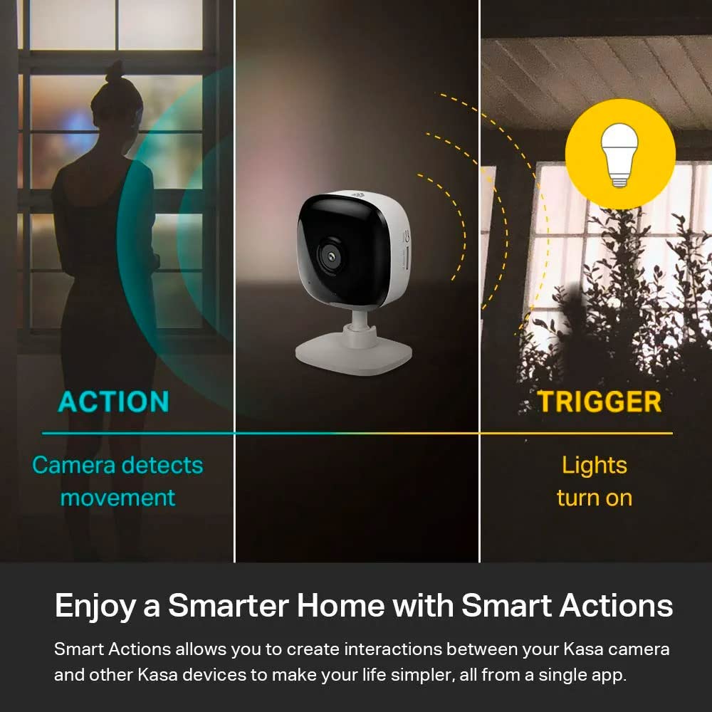 Kasa 1080p Indoor Wired Security Camera - Works as a Baby Monitor & Pet Camera, Motion Detection & Tracking, 2-Way Audio, Night Vision