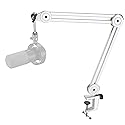 FIFINE Microphone Boom Arm Stand, Metal Heavy Duty Mic Stand, Scissor Suspension Adjustable Boom Arm for Podcast Recording Streaming Gaming, with Desk