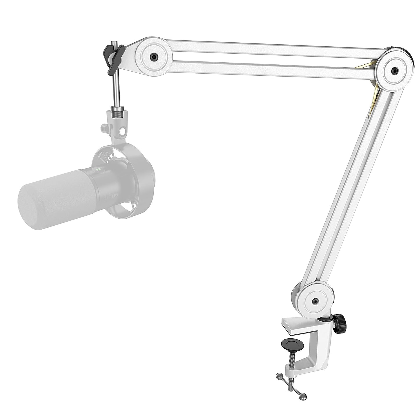 FIFINE Microphone Boom Arm Stand, Metal Heavy Duty Mic Stand, Scissor Suspension Adjustable Boom Arm for Podcast Recording Streaming Gaming, with Desk