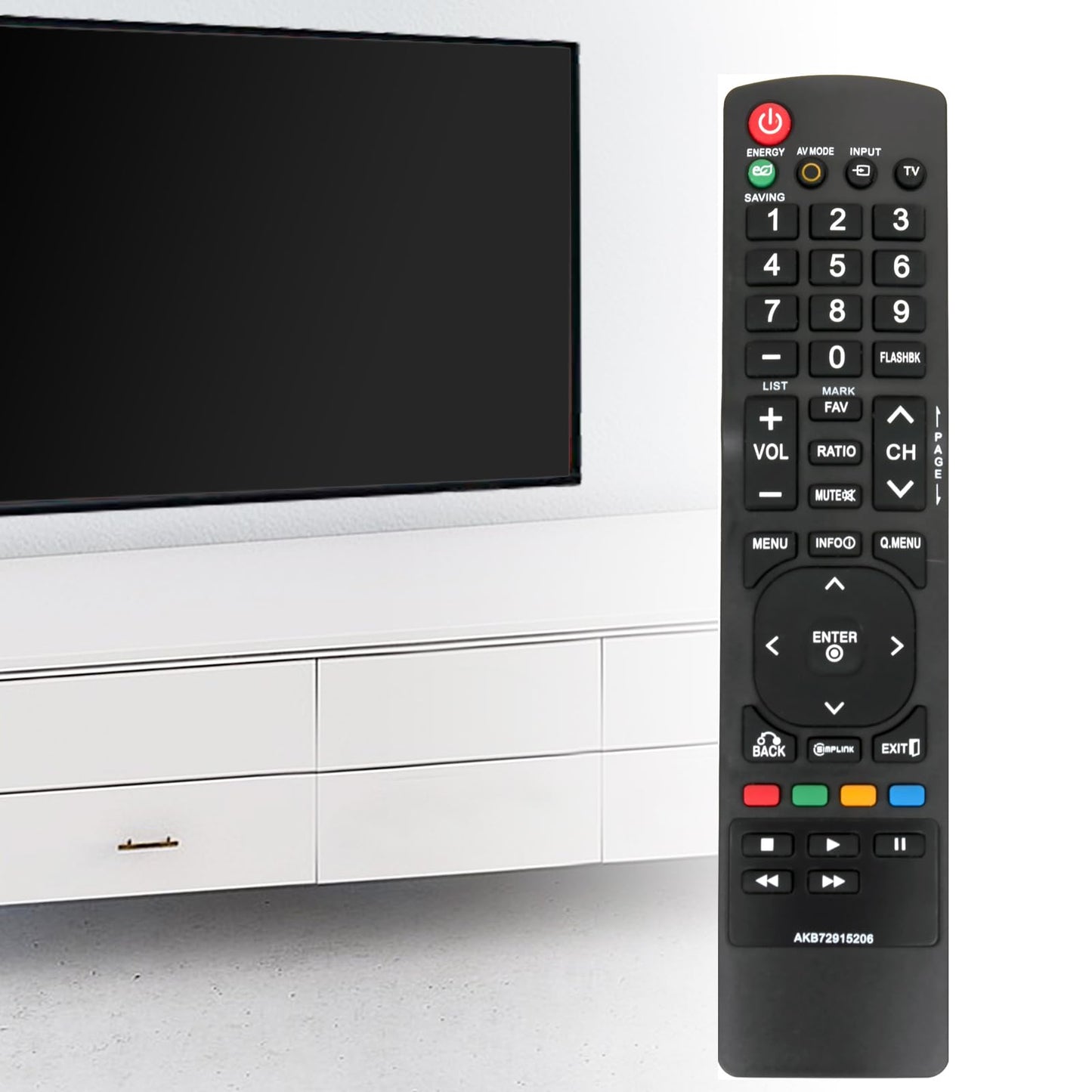 AKB72915206 Replaced Remote fit for LG TV 55LD520UAAUSWLUR 32LD450 47LD450 26LE5300 55LD520 19LD350 19LD350UB 19LE5300 22LD350 32LD320H 32LD325H