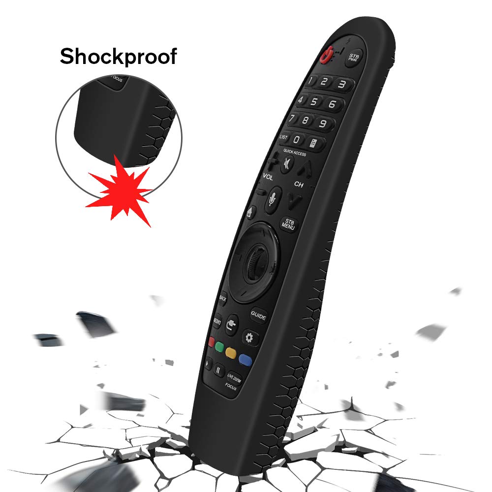 Silicone Protective Case for LG MR20GA MR19BA MR18BA MR650A MR600 Remote Control, Anti-Slip Cover for LG AKB75855501 Magic Remote Skin Protector,Black