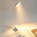 Ruoaueob Rechargeable Reading Light, 10LED Beads with 3 Color Temperatures (3000K-6000K), Eye-Caring for Reading, Portable Book Clip Design + Non-Slip