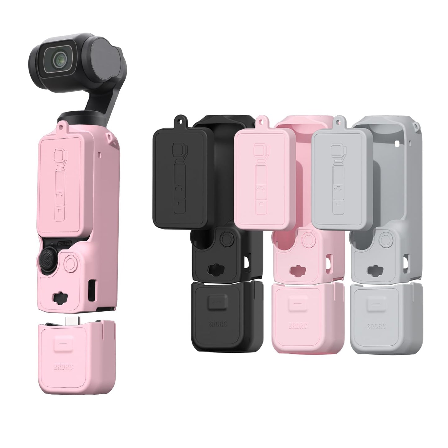 BRDRC Pocket 3 Silicone Cover, Xtra Muse Protective Case Lens Protector Scratch-Resistant Sleeve Skin Compatible with DJI OSMO Pocket 3 / Xtra Muse