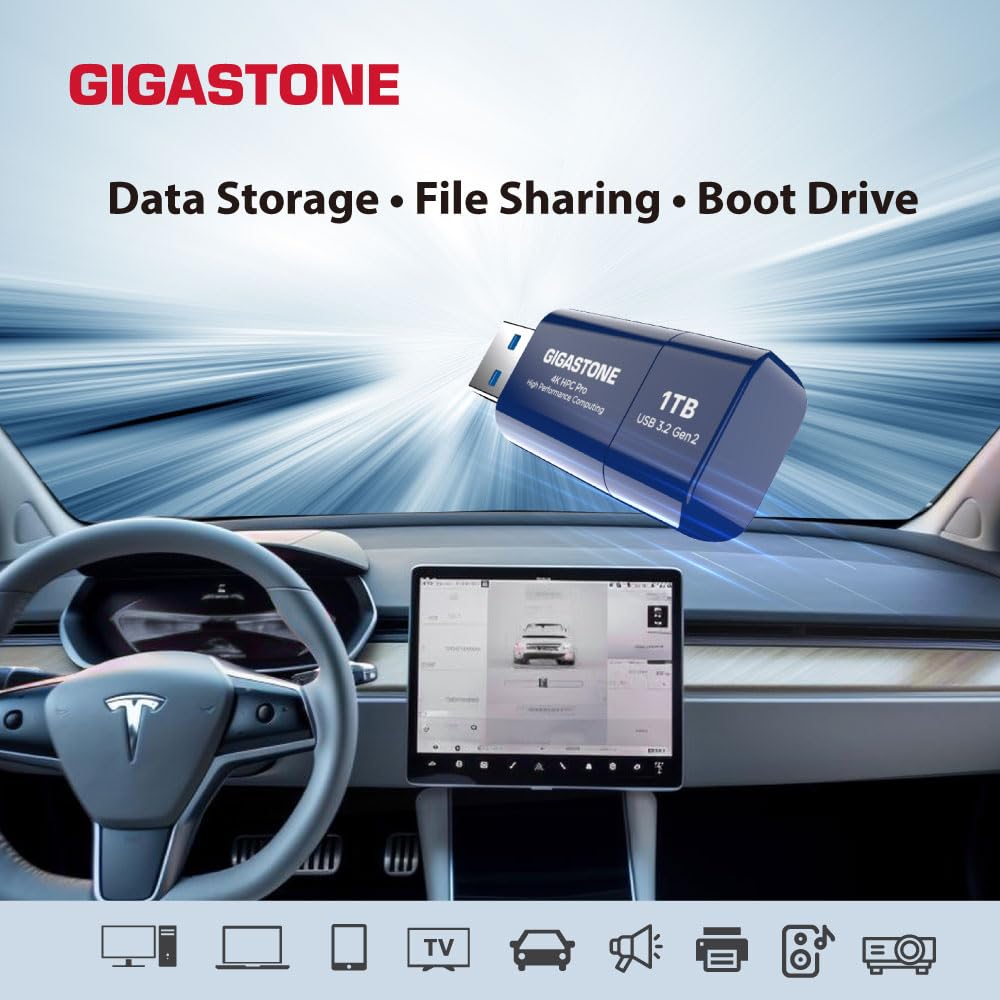 GIGASTONE 1TB SSD Flash Drive Z80 USB 3.2 Gen 2, 1000/800MB/s Hyper Speed, High Performance Computing, Capless Design, Data Storage, Backup