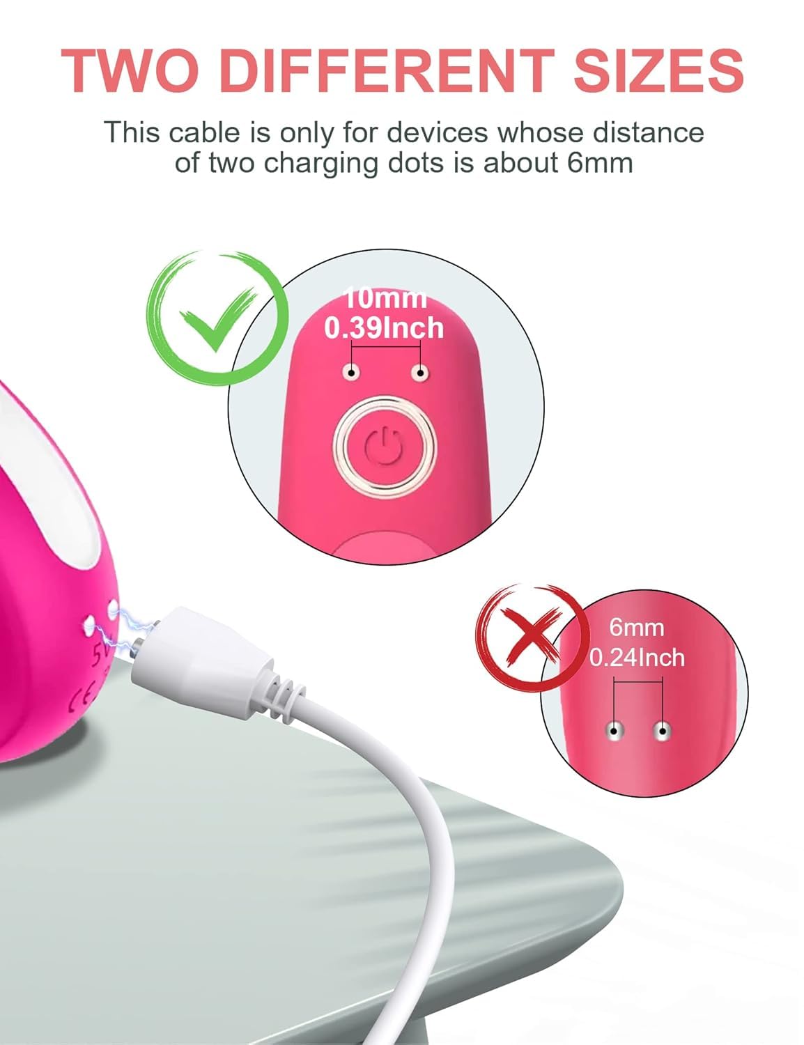 Bicmice Magnetic USB DC Charger Cable Replacement Charging Cord-(10MM/0.39Inch)