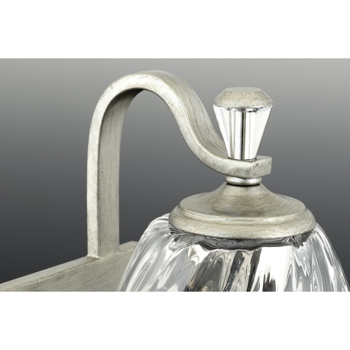 Progress Lighting Anjoux Collection 3-Light Clear Water Glass Luxe Bath Vanity Light Silver Ridge