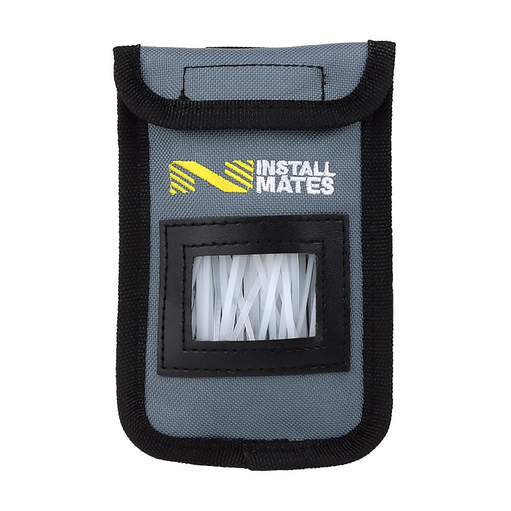 Installmates Cable Tie Pouch, Holds 4" Cable Ties (Grey)