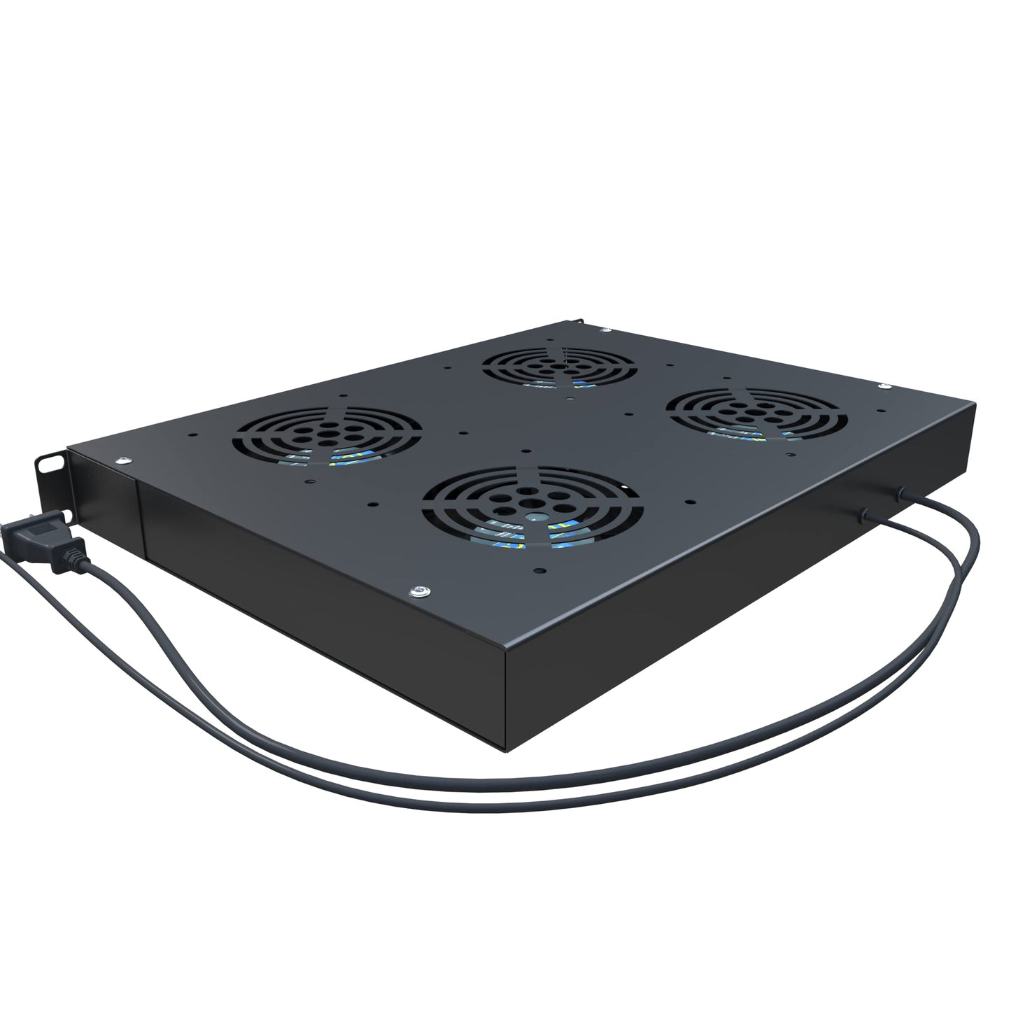 Rack Mount Fan - 4 Fans - 1U 19" Rackmount with Adjustable Temperature Control and Digital Display - Tupavco TP1701
