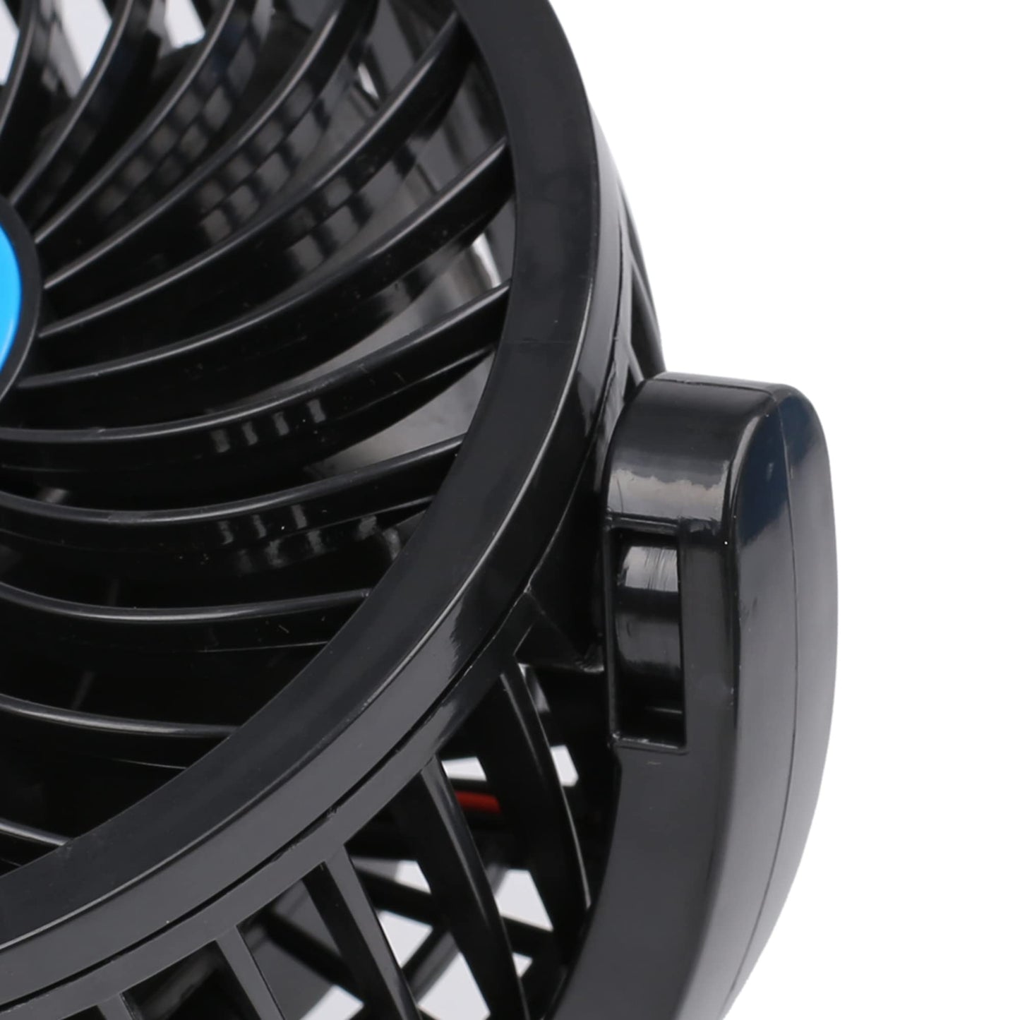uxcell Black DC 12V 3W Double Headed Adjustable Angle Automobile Car Cooling Fan