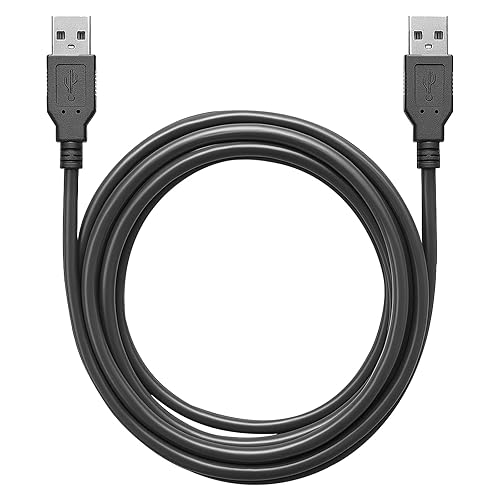 BesCable USB to USB Cable - Superspeed USB 2.0 Type A Male to Type A Male 24 / 28AWG Cable 7 Feet - Black