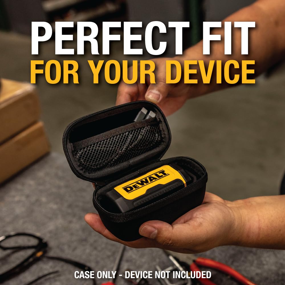 DEWALT Heavy Duty Protective Headphone Case for TWS ProX2 ANC Earbuds, Compact Lightweight w/EVA Earphone Hard Shell Case, Headset Travel Carry