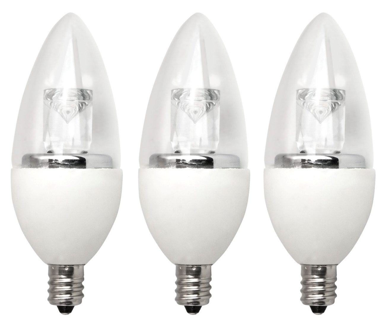 TCP LED Torpedo 40W Equivalent (5W), Soft White (2700K), Dimmable, ENERGY STAR Certified, Candelabra Base Light Bulb (3 Pack)