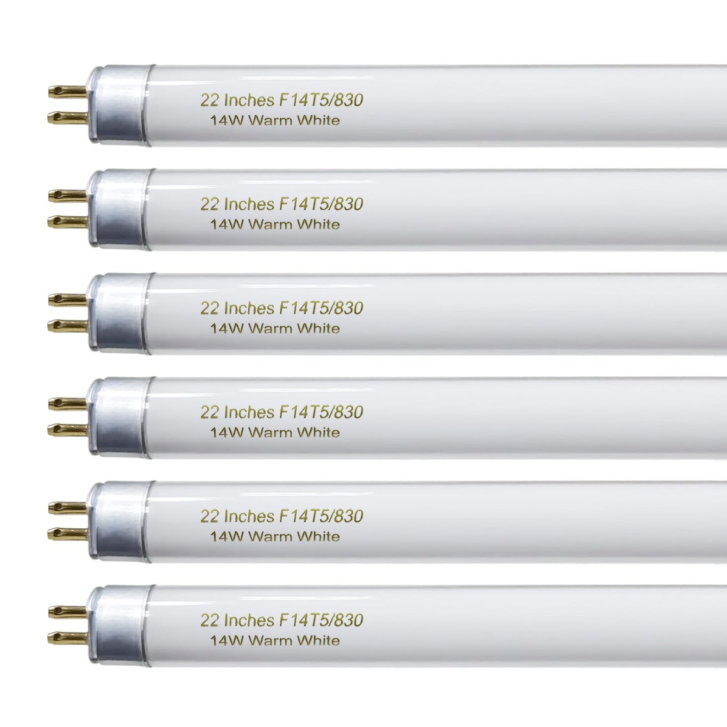 22 Inch T5 Fluorescent Light Bulb 14 Watt F14T5/WW Compatible with Sylvania Satco Philips GE Under Cabinet Lamp Light 3000K Warm White 800 Lumen G5
