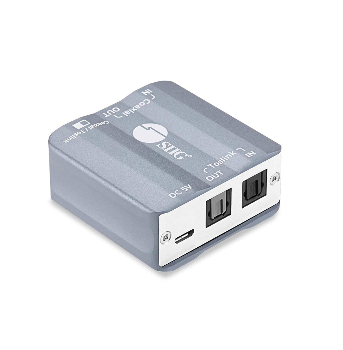 SIIG Bidirectional Toslink/Coax Audio Converter, 192kHz, TAA, CE-AU0311-S1